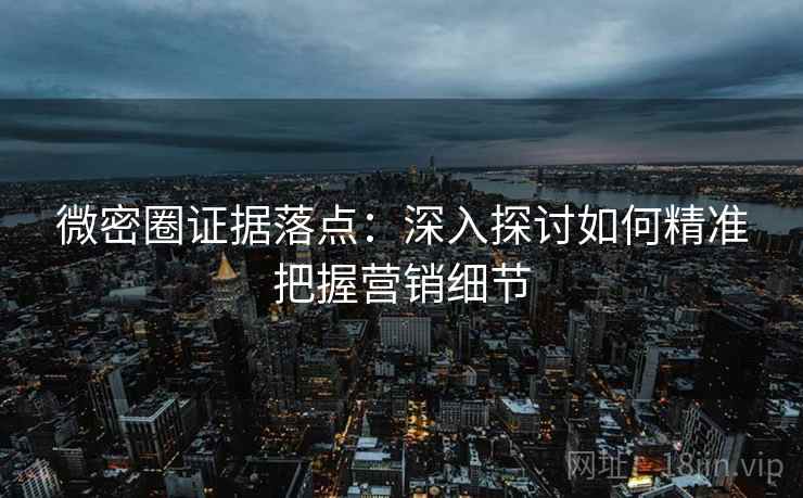 微密圈证据落点:深入探讨如何精准把握营销细节